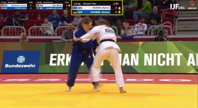 Majlinda Kelmendi nuk ka të ndalur, fiton ndeshjen e parë në ‘Grand Slamin e Dusseldorfit’